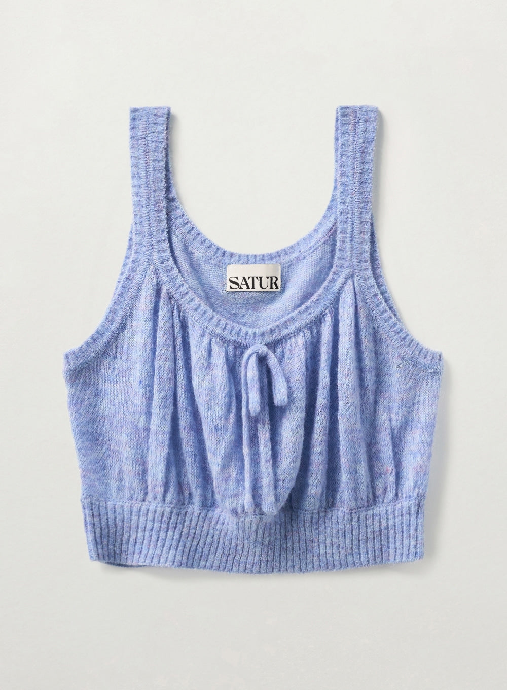 [satur] (W) Shirring Knit Bustier - Blue