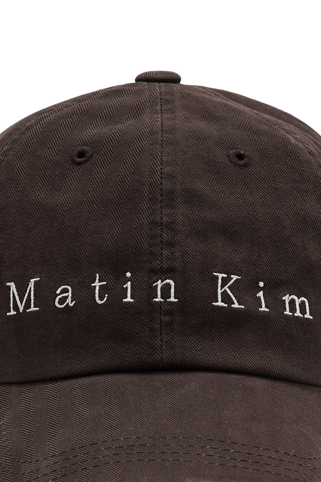 [matinkim] MATIN HERRINGBONE TYPO BALL CAP IN BROWN