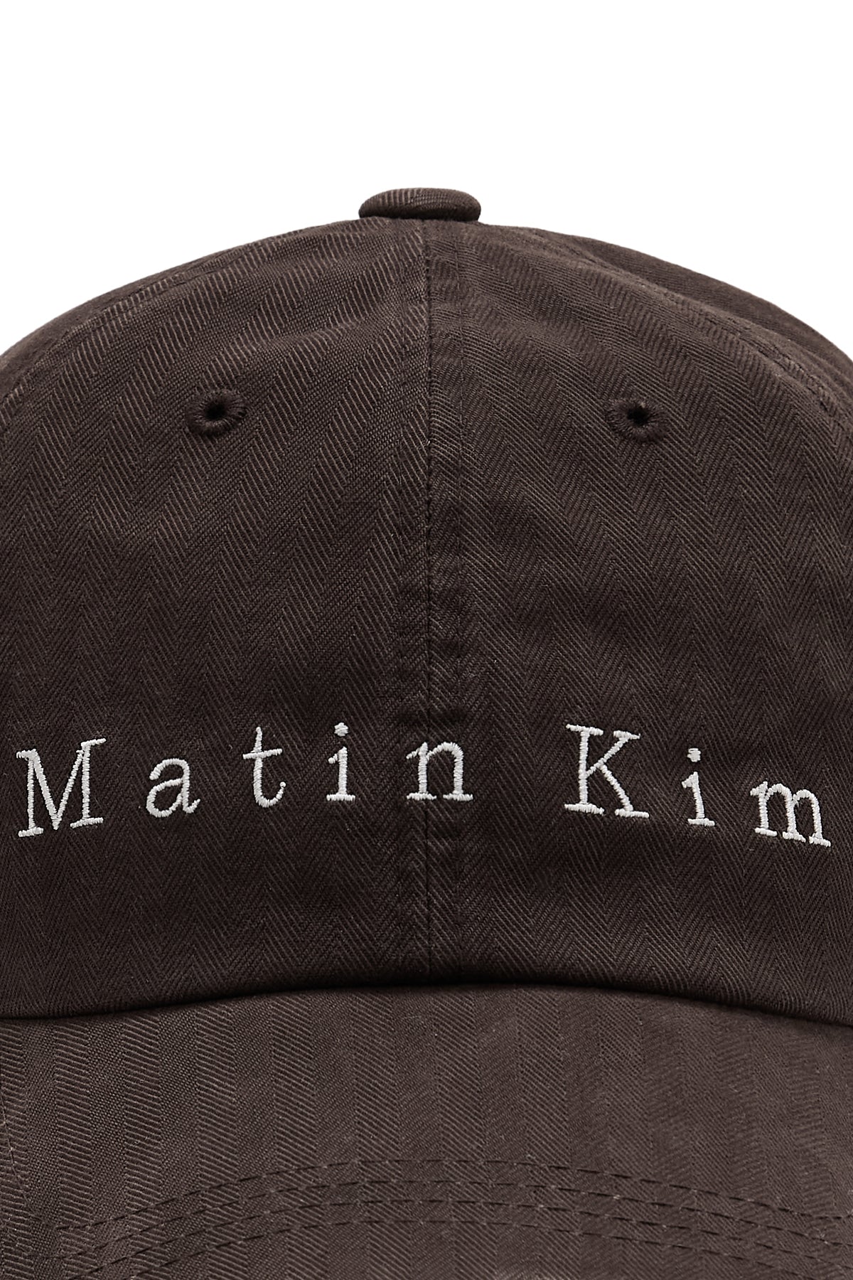 [matinkim] MATIN HERRINGBONE TYPO BALL CAP IN BROWN