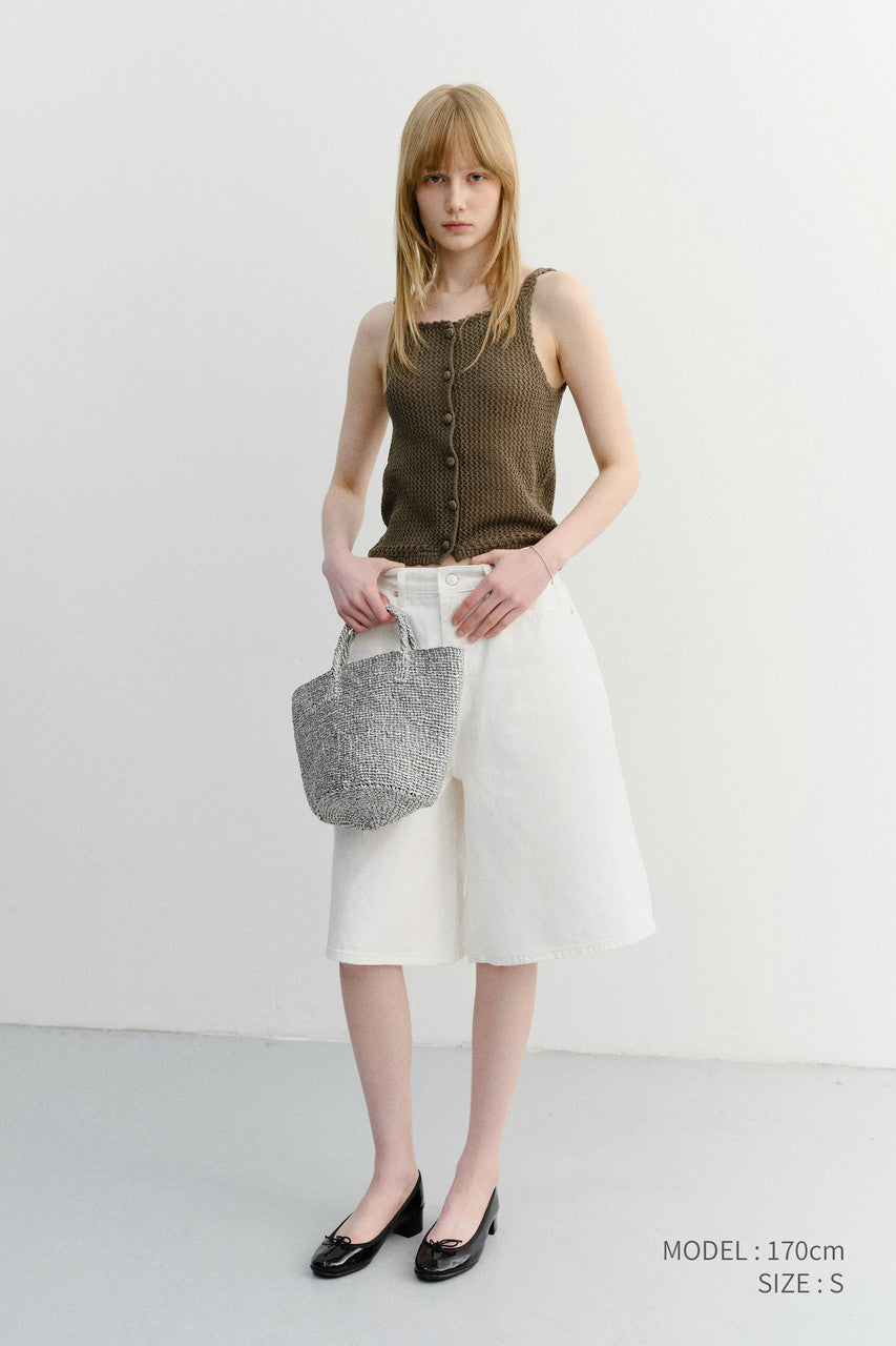 Dunst Relaxed Bermuda Denim Shorts Ivory