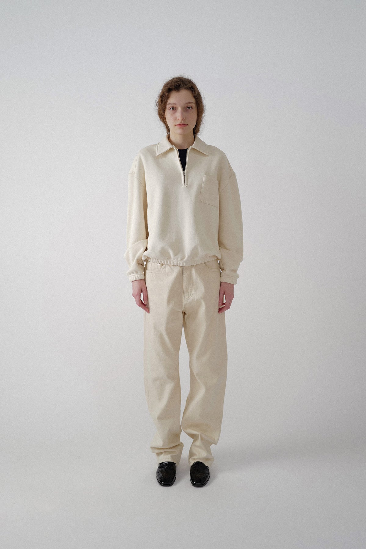 Nothing Written Pond quarter zip pullover (Cream)