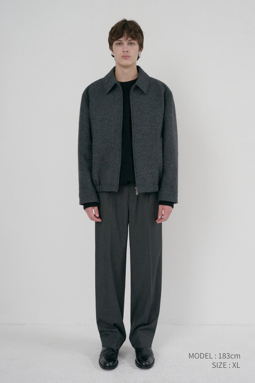 Dunst Unisex Collared Wool Blouson Charcoal Grey