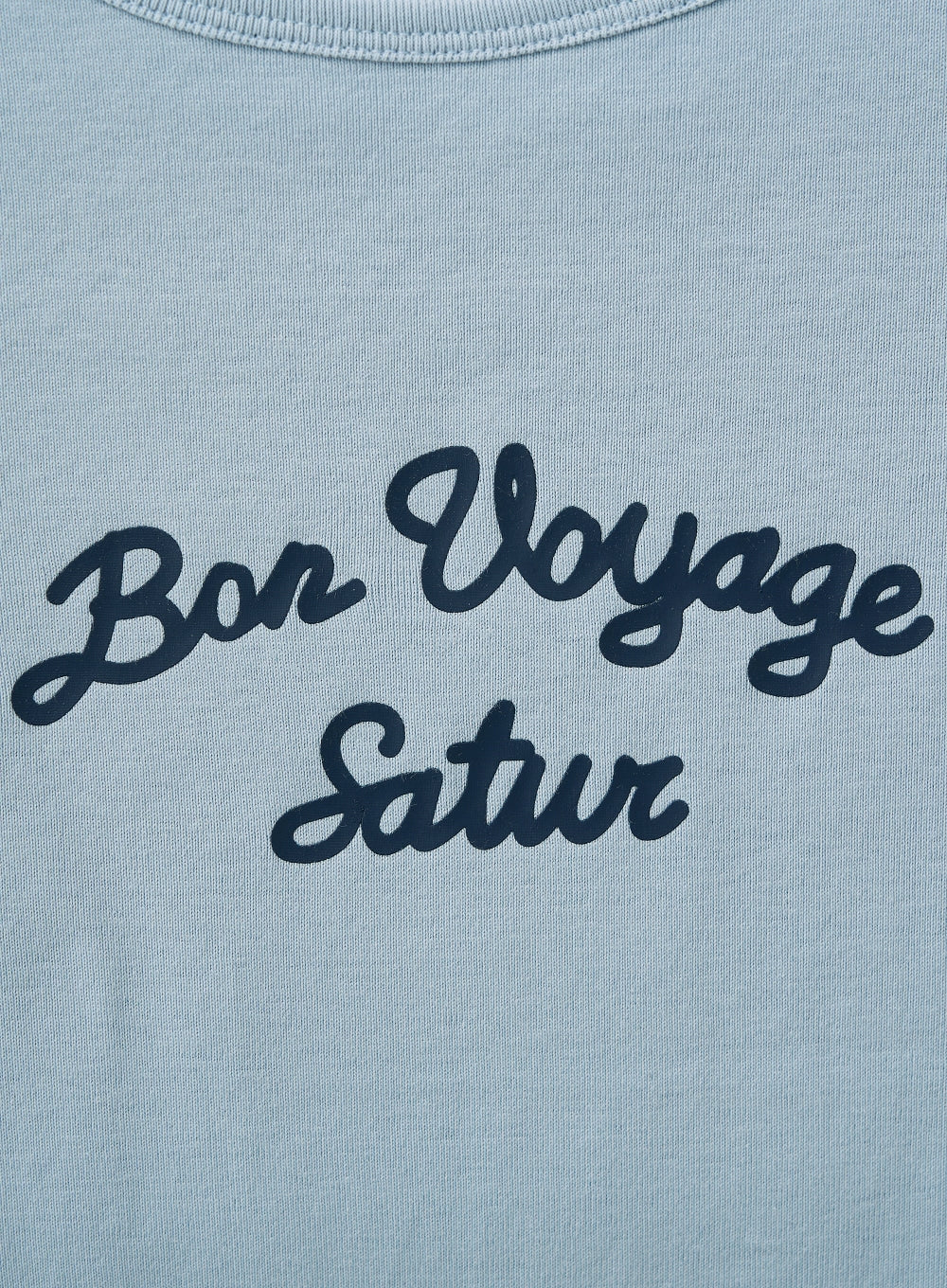 [satur] (W) Bon Voyage Slim Fit Crop T-Shirt - Sky Blue