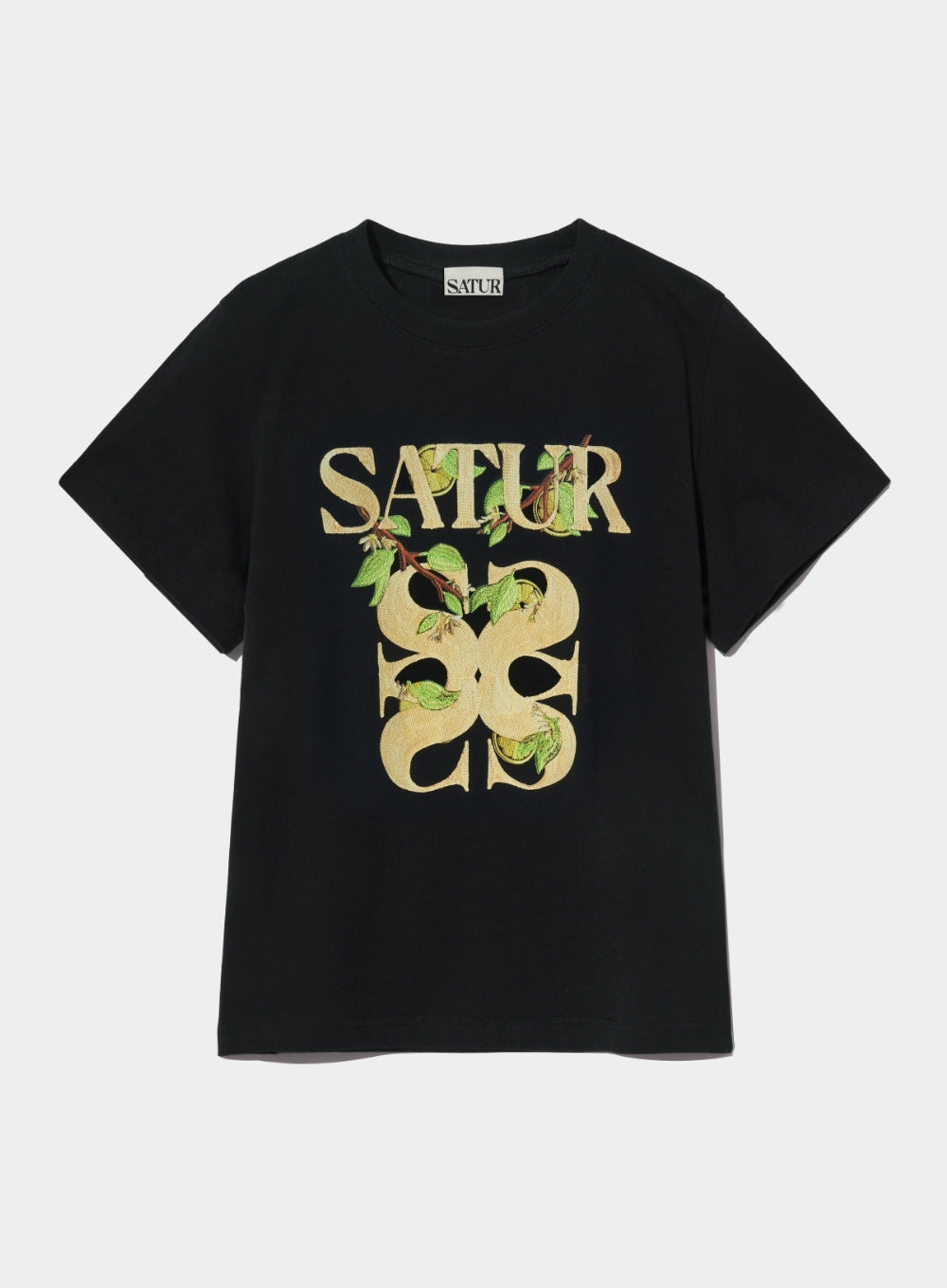 [satur] (W) Apero Leaf Graphic T-Shirt - Classic Black