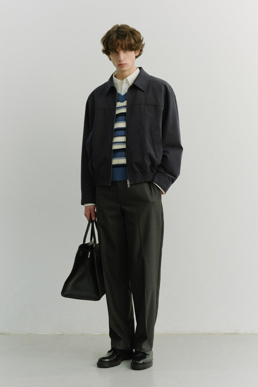 Dunst Unisex Collared Blouson Jacket Navy