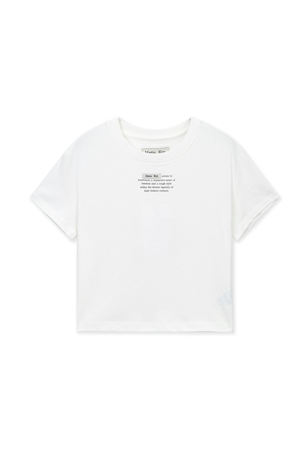 Matinkim Label Point Lettering Crop Top IN White