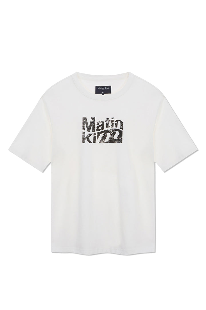 Matinkim Wavy Logo Graphic Top For Men IN White