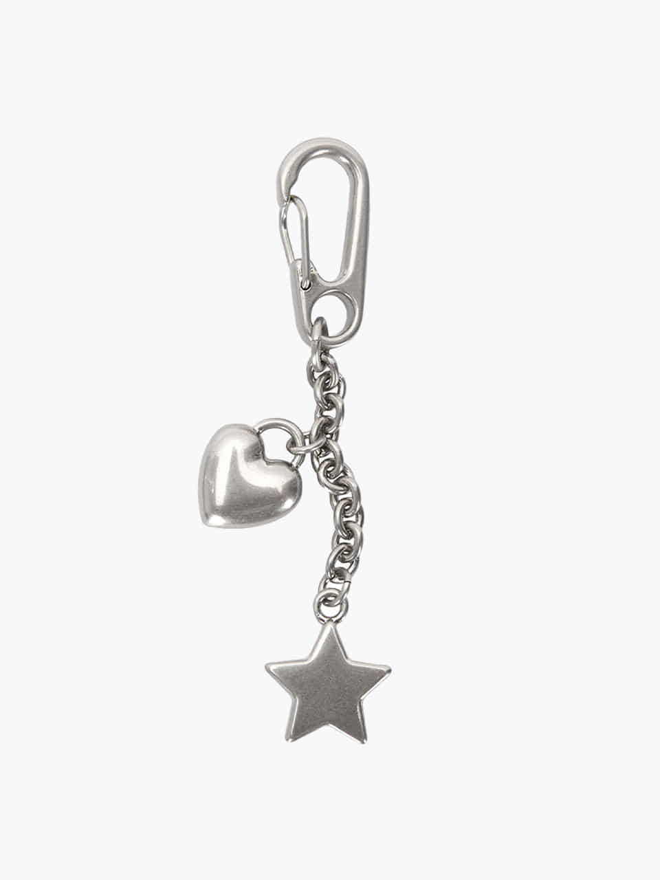 Margesherwood Heart Star Keychain antiqued nickel