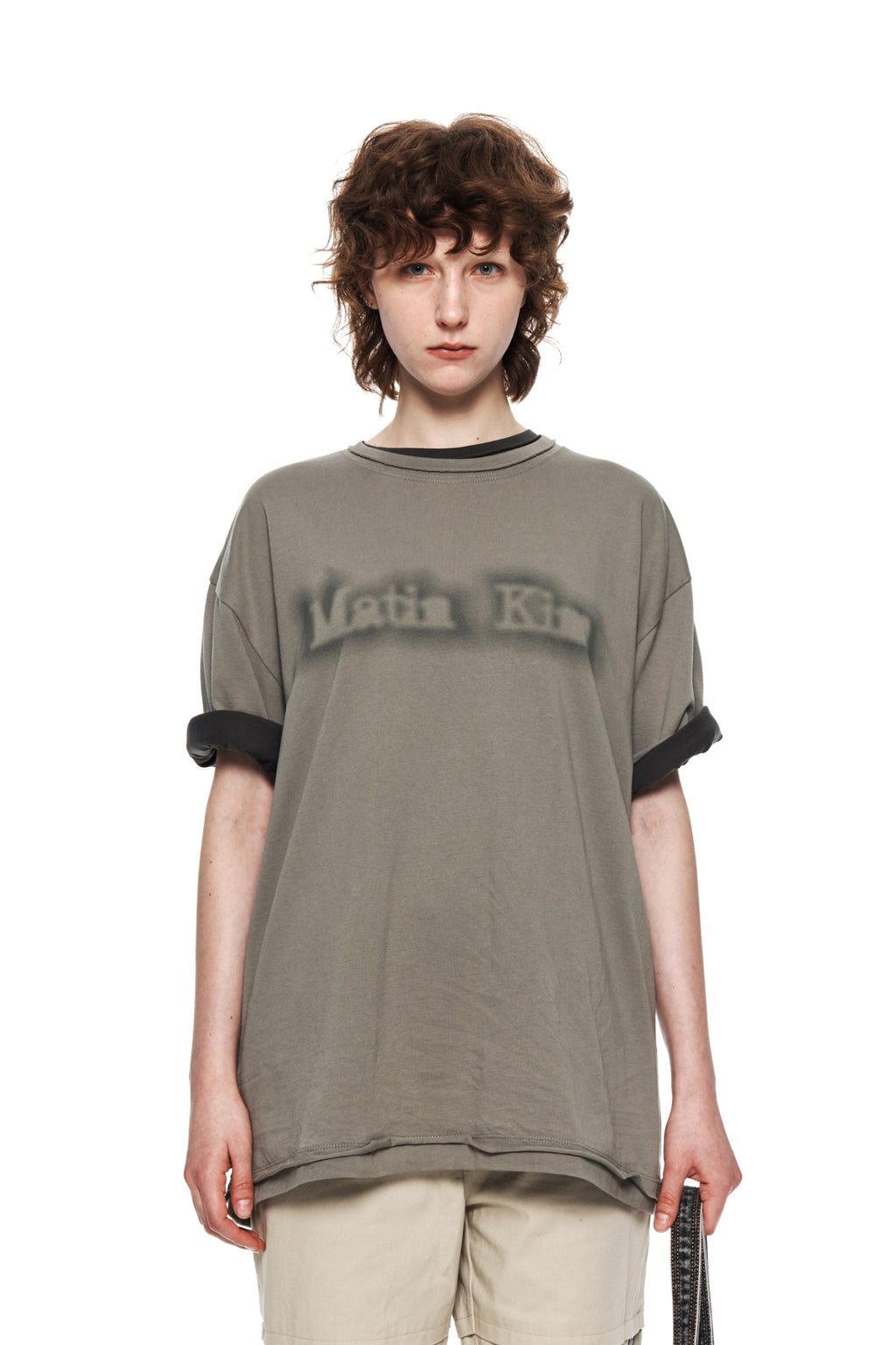 [matinkim] MATIN SHADE LOGO TOP IN KHAKI