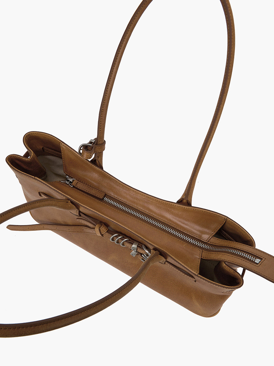 Margesherwood Grandma Used Shoulder Bag saddle brown pull-up
