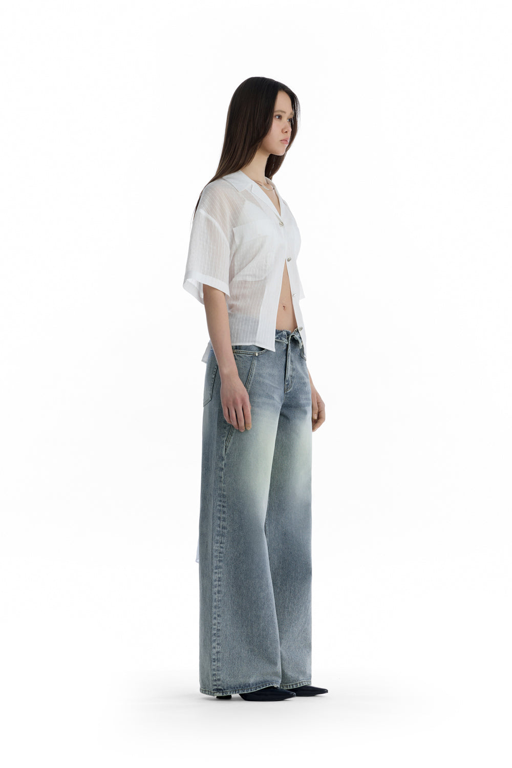 Treemingbird Tie Waist Shirt White