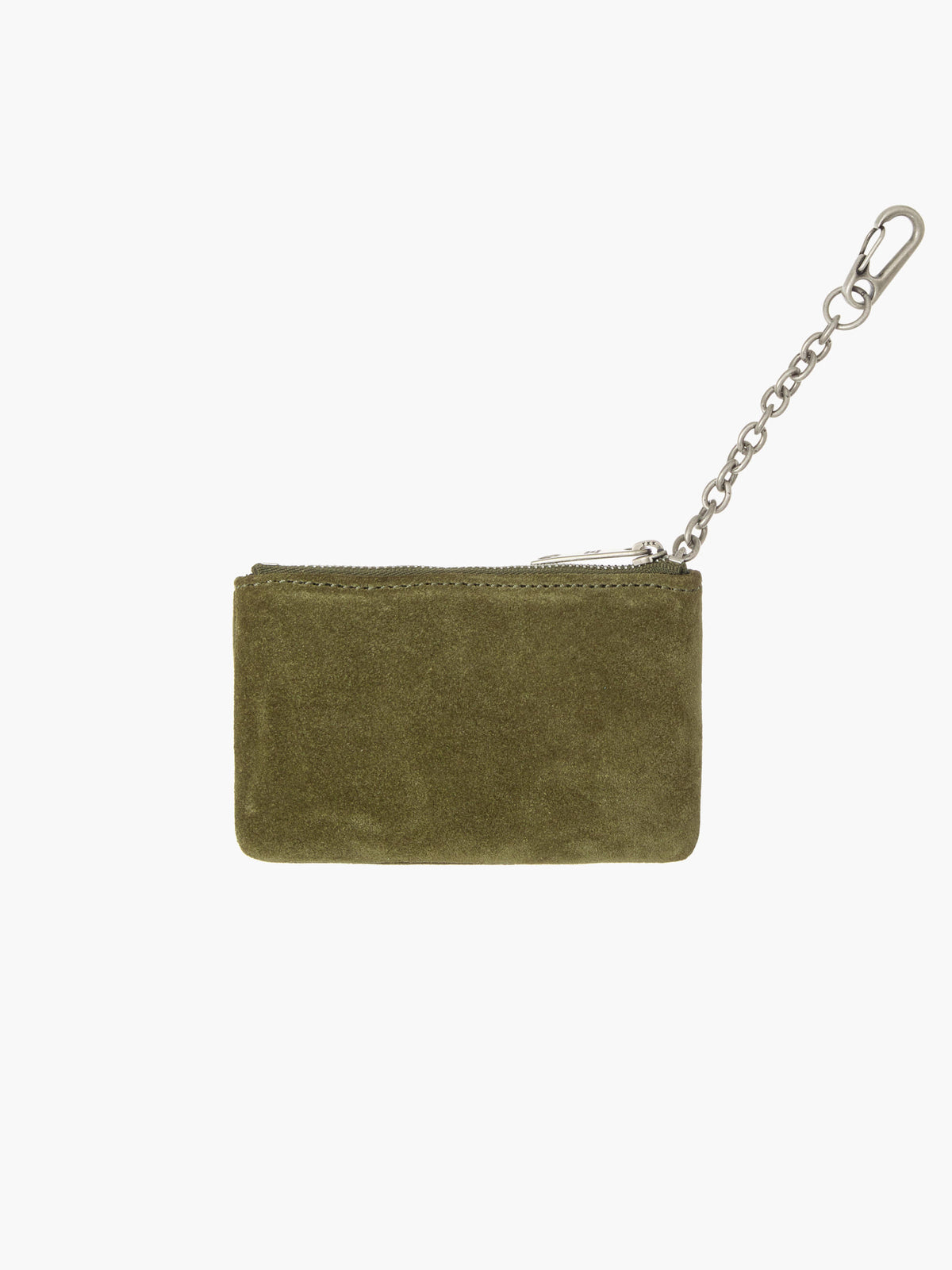 Margesherwood Full Stud Zipper Wallet dark olive suede