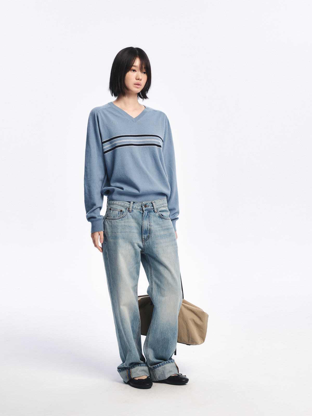 Low Classic Mid-Rise Roll-Up Jeans Light Blue