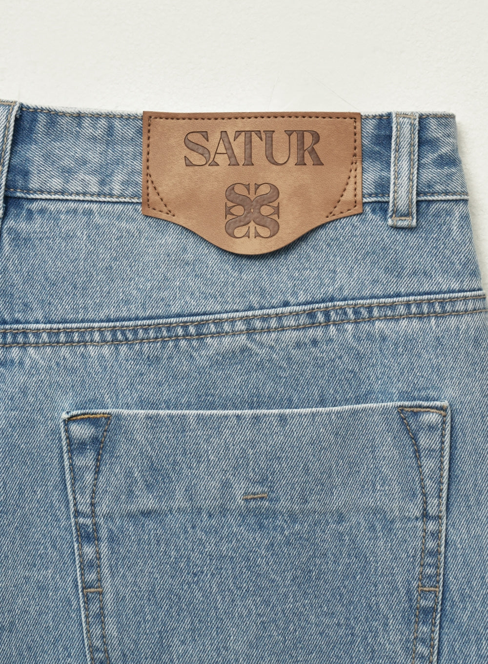 [satur] Cargo Bermuda Denim Shorts - Light Blue