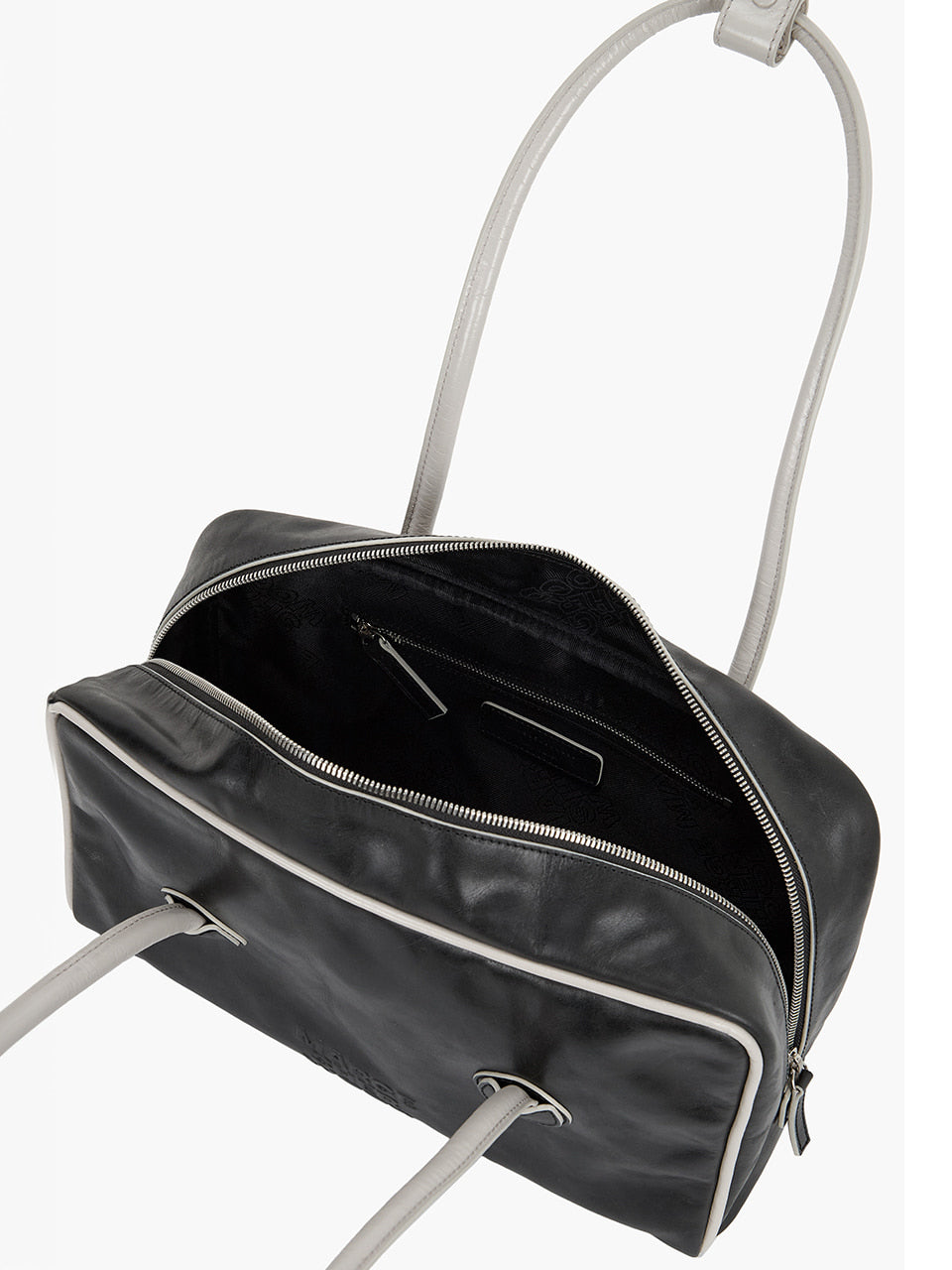 Margesherwood Soft Boston Piping black pull-up+light grey crinkle