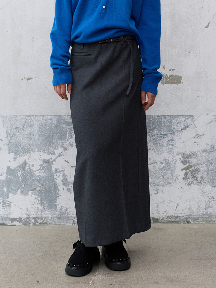 Raive Belted H-line Long Skirt