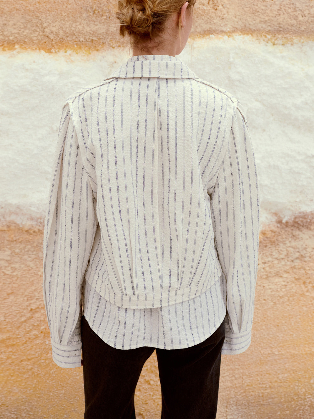Low Classic Stripe Pinched Shirt Jacket Stripe