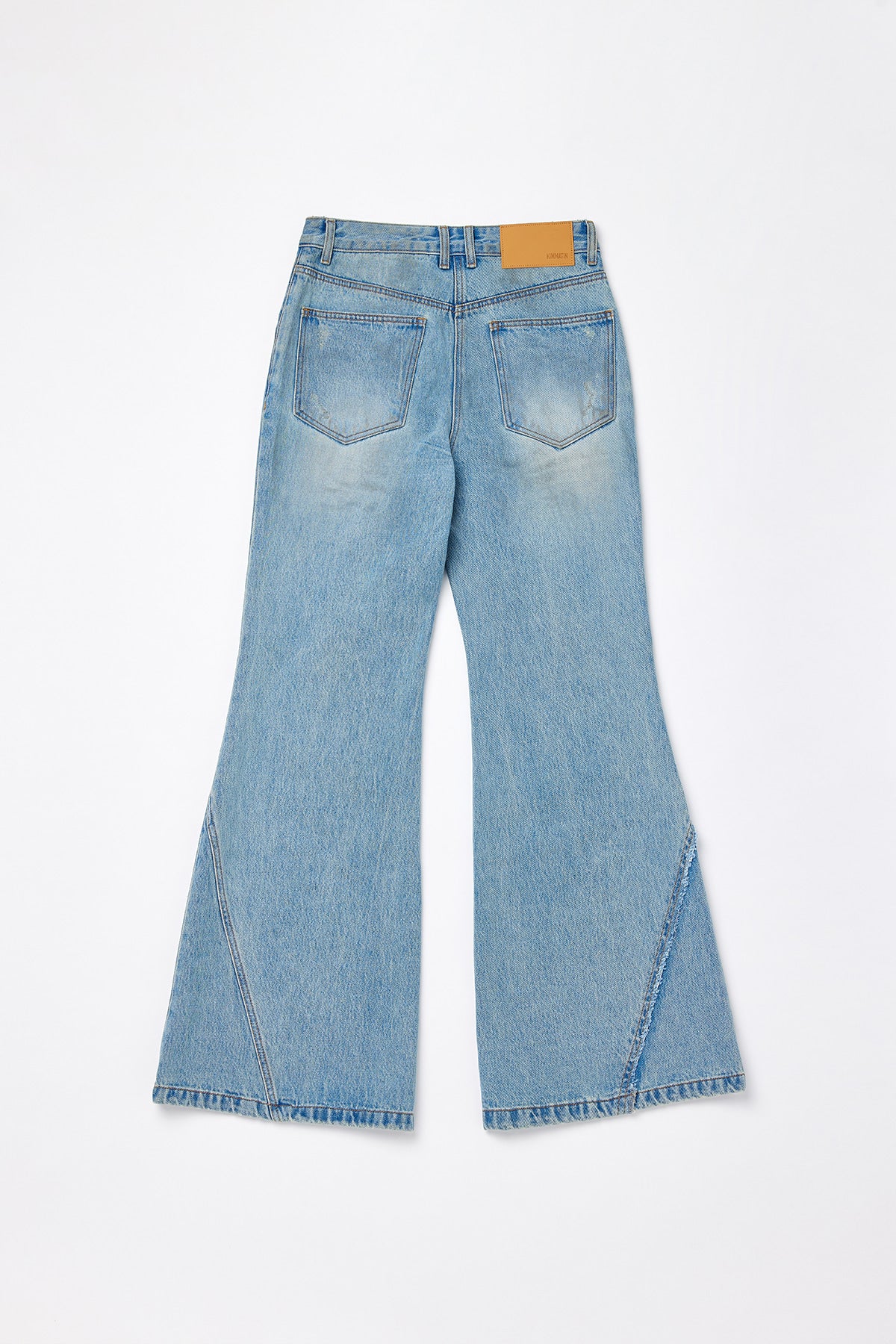 Matinkim Damage Washed Boots Cut Denim Pants IN Blue