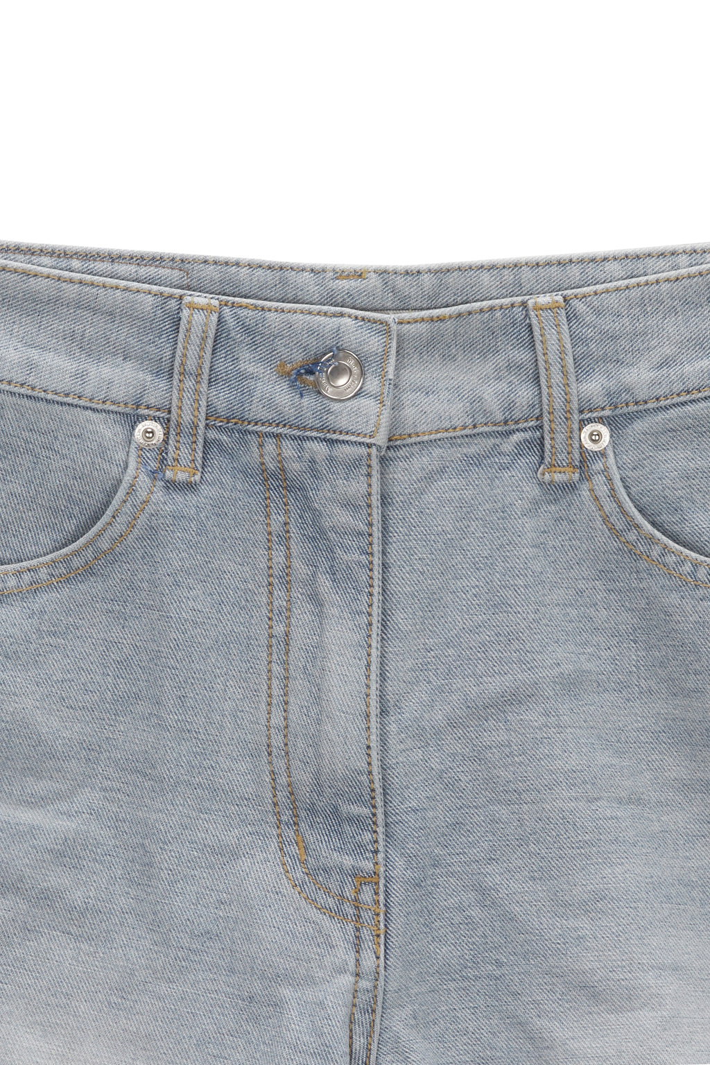 Matinkim Cut Out Point Denim Shorts IN Sky
