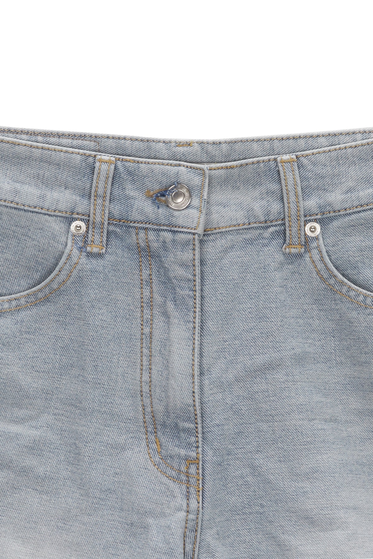 Matinkim Cut Out Point Denim Shorts IN Sky
