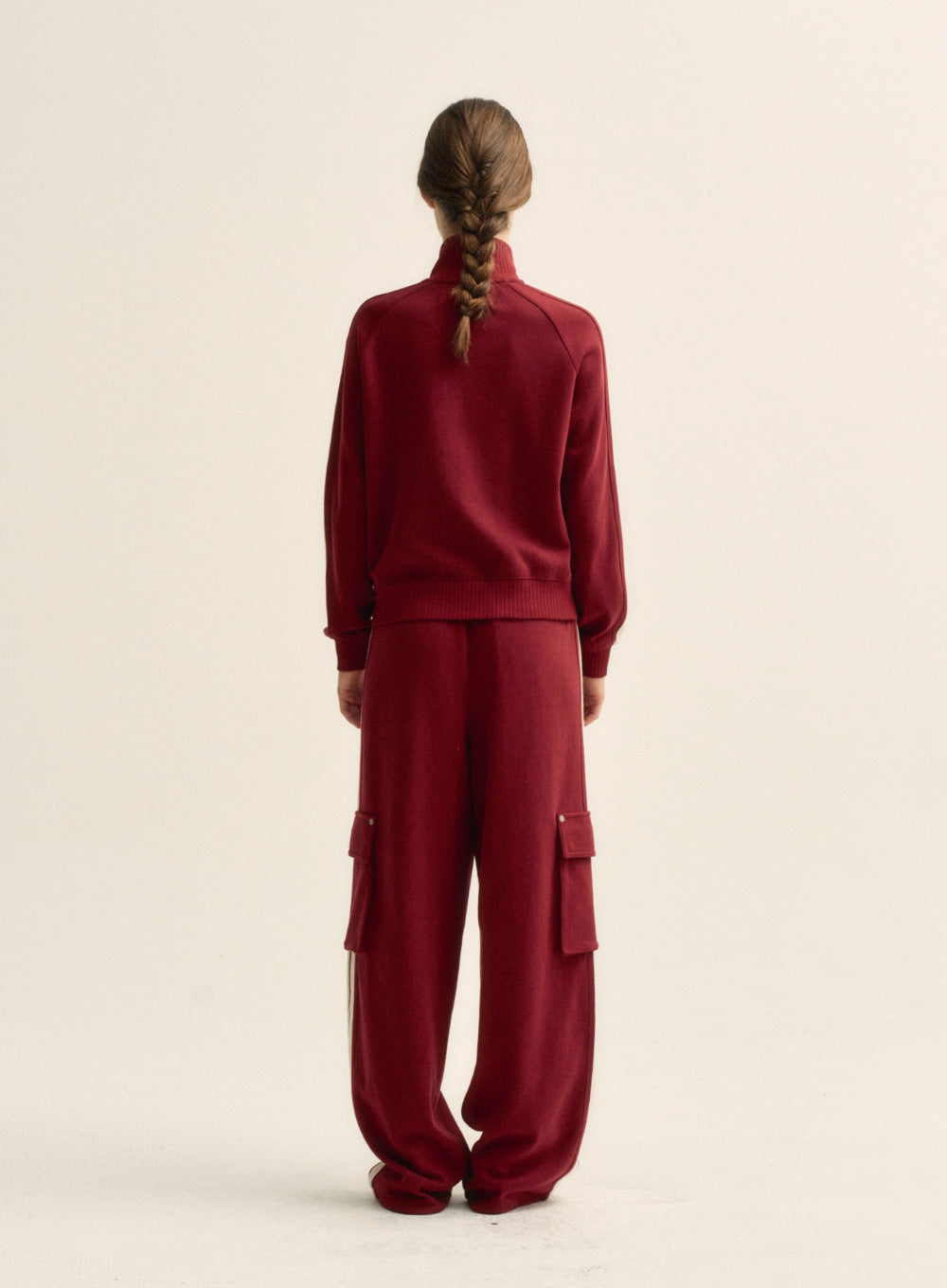 [satur] (W) Lawton All Day Track Zip-up Jacket - Burgundy