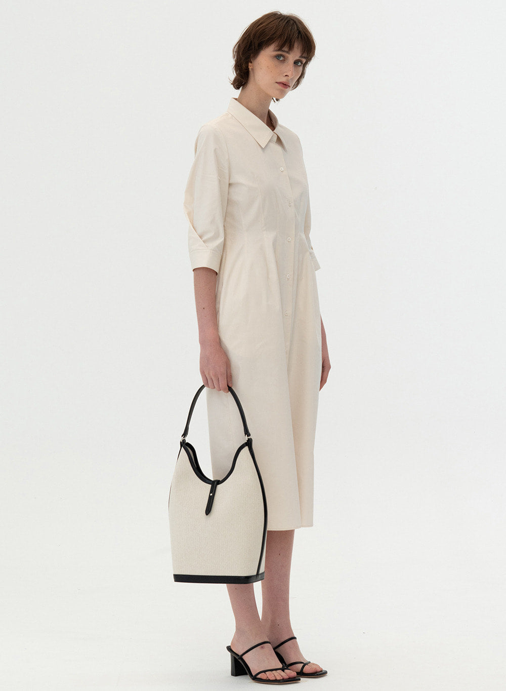 Kindersalmon Original Silhouette Shirt Dress Cream