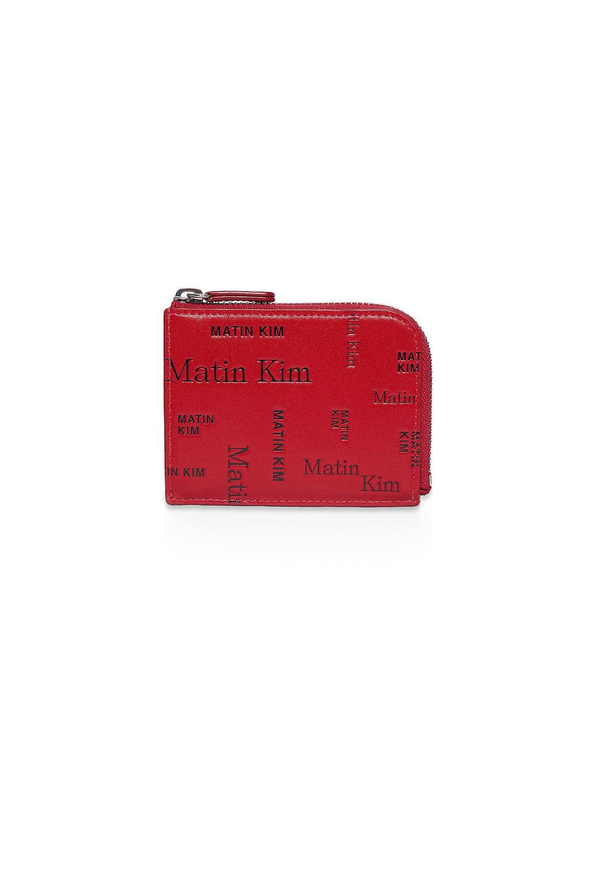 Matinkim Matin All-Over Logo Half Round Zip Wallet IN Red