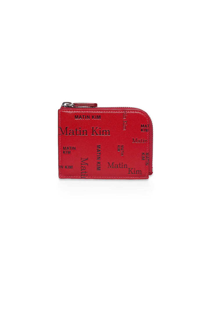 Matinkim Matin All-Over Logo Half Round Zip Wallet IN Red