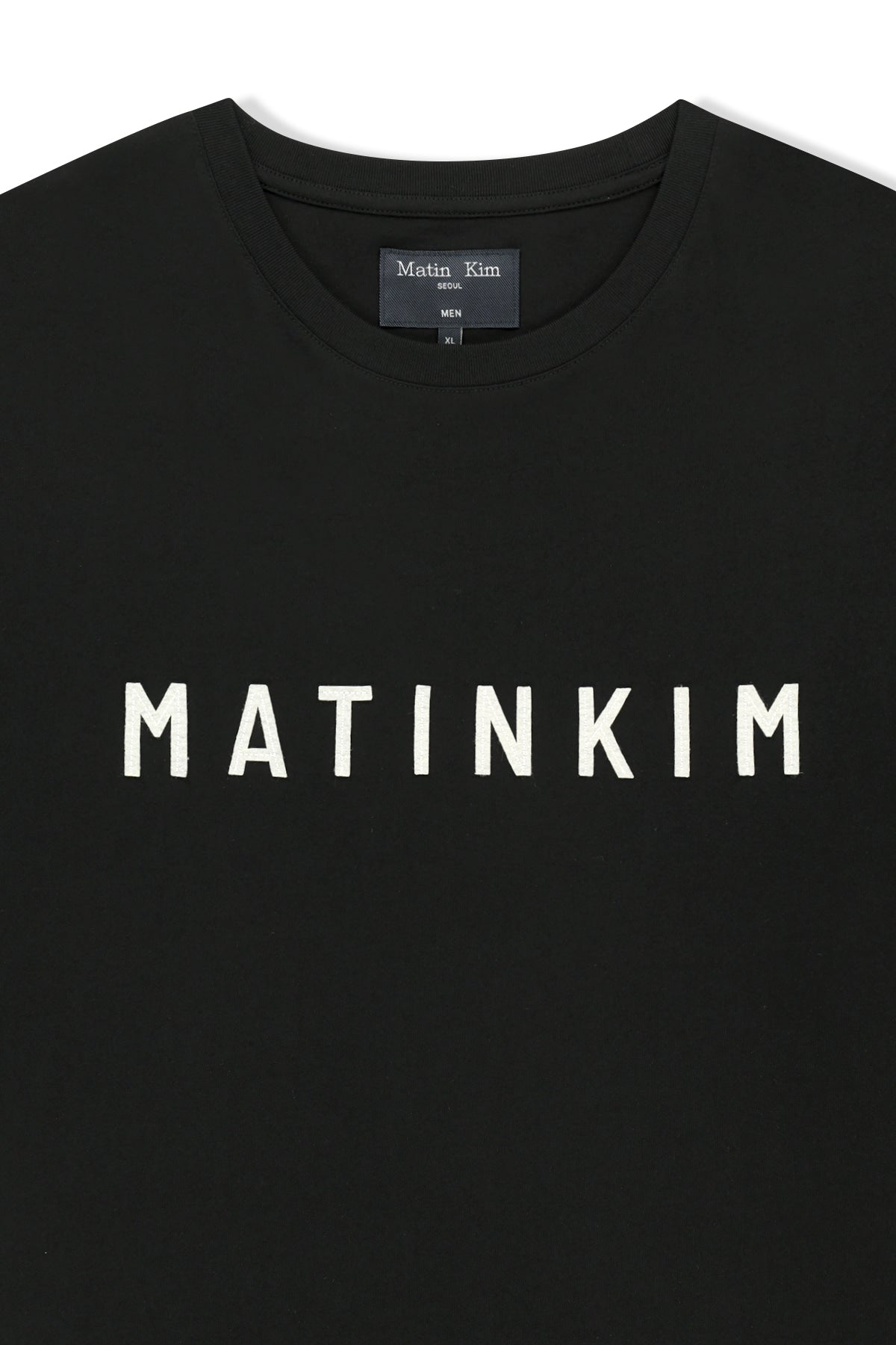 Matinkim Applique Felt Logo Top For Men IN Black