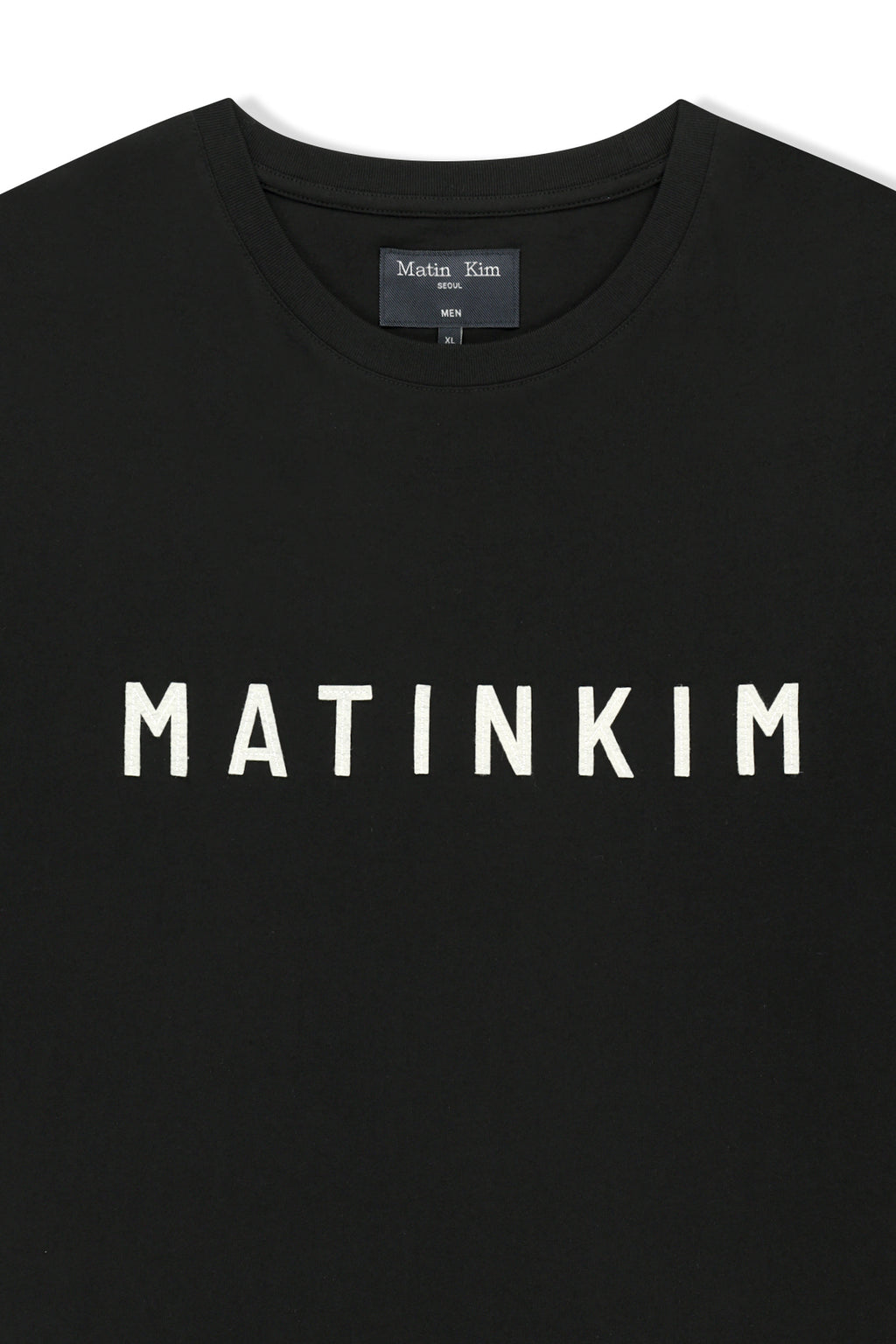 Matinkim Applique Felt Logo Top For Men IN Black