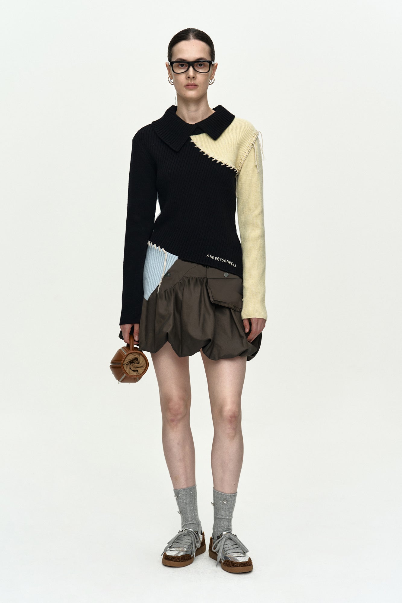 Andersson Bell Asymmetric Panel Collar Sweater