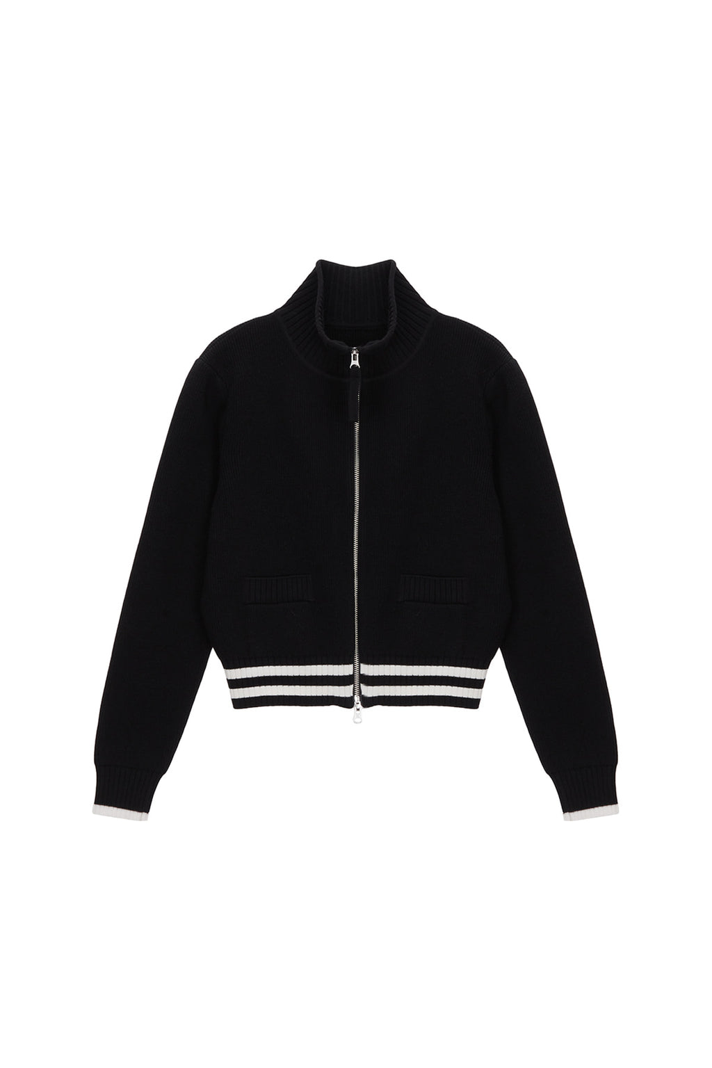 Matinkim Spell Point Stripe Knit Cardigan IN Black