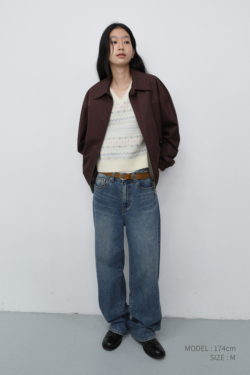 Dunst Unisex Collared Blouson Jacket Brown
