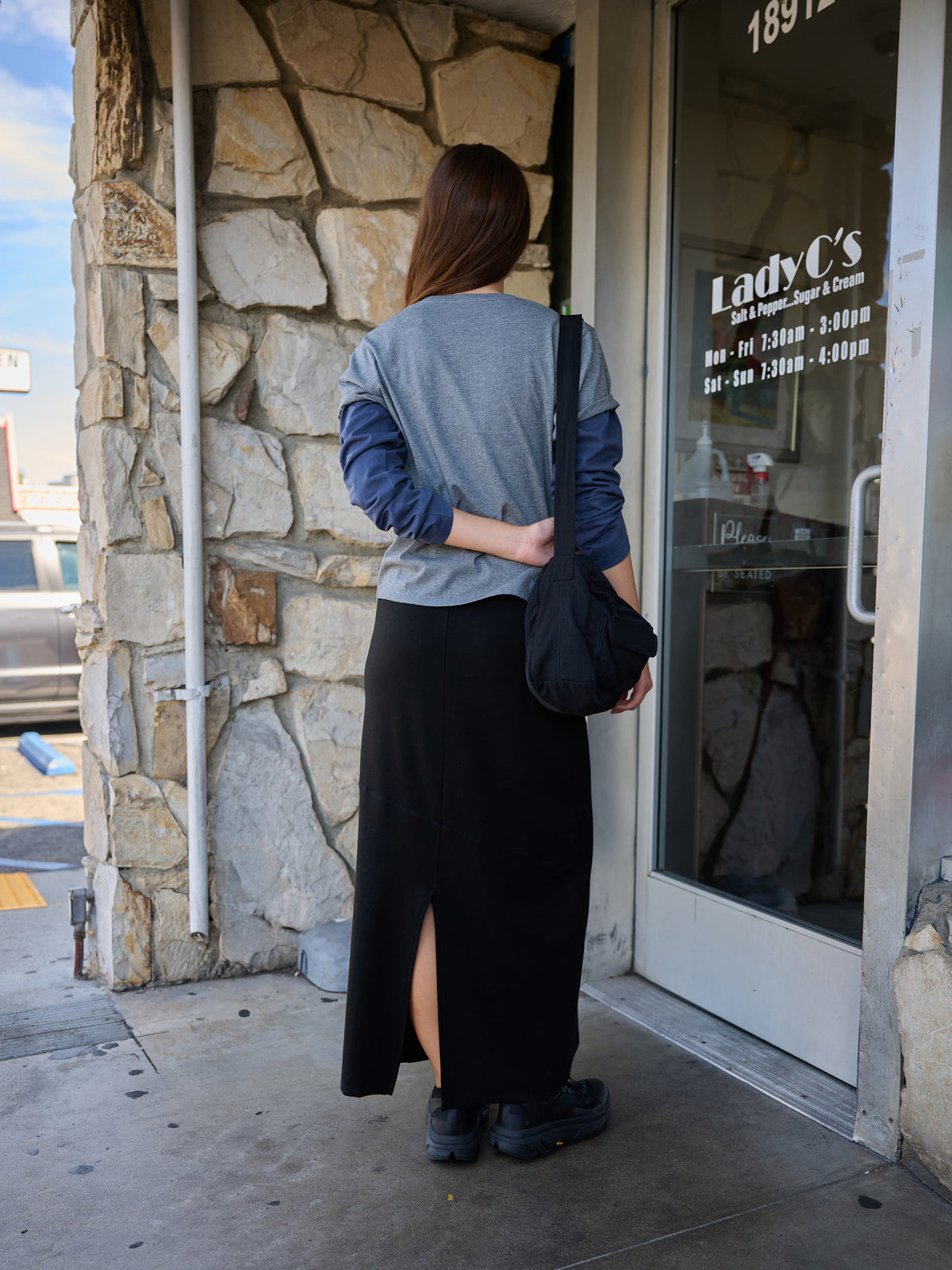 Low Classic Jersey Stitch Maxi Skirt Black