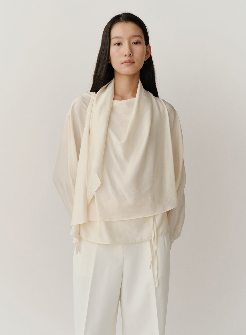 Kindersalmon Mireille Scarf Top Dove