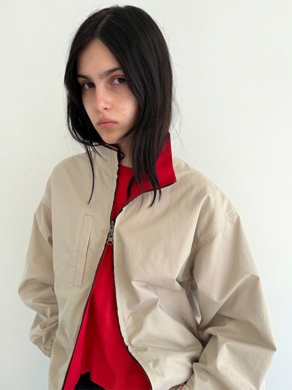 Low Classic Reversible Zip-Up Jumper Red