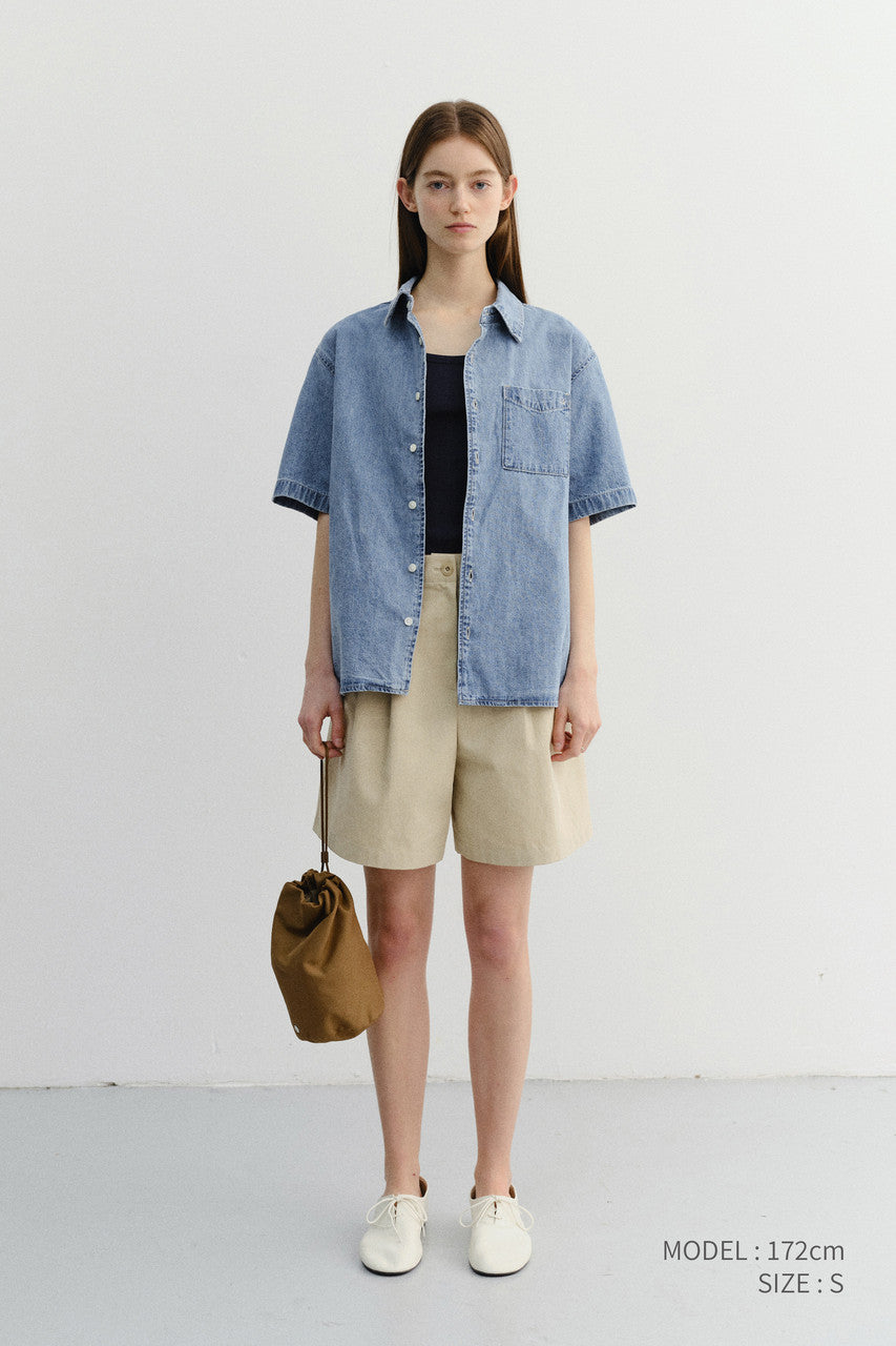 Dunst Unisex Linen Denim Shirt Light Blue
