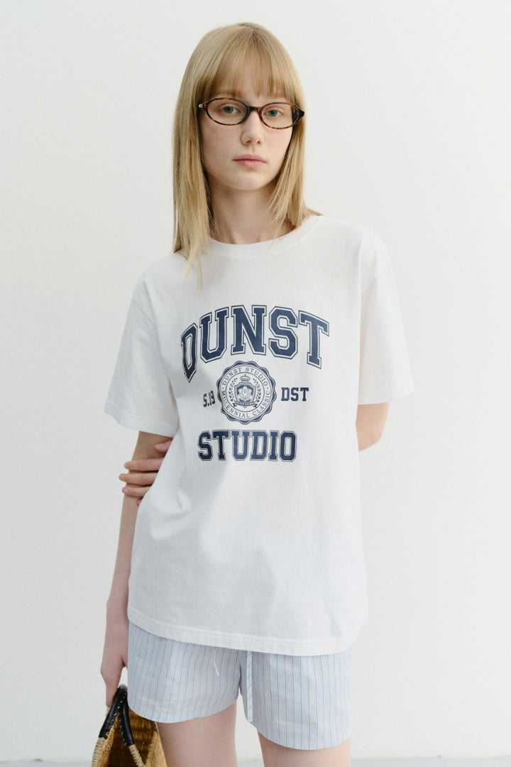 Dunst Unisex Classic Logo T-Shirt Off White