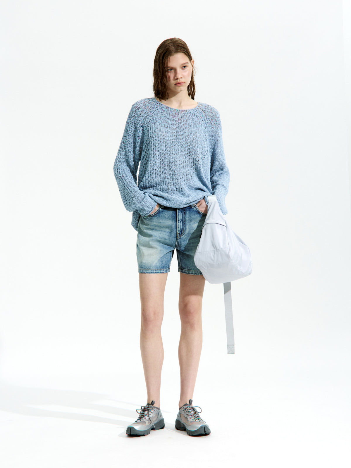 Low Classic Wave Sweater Pale Blue