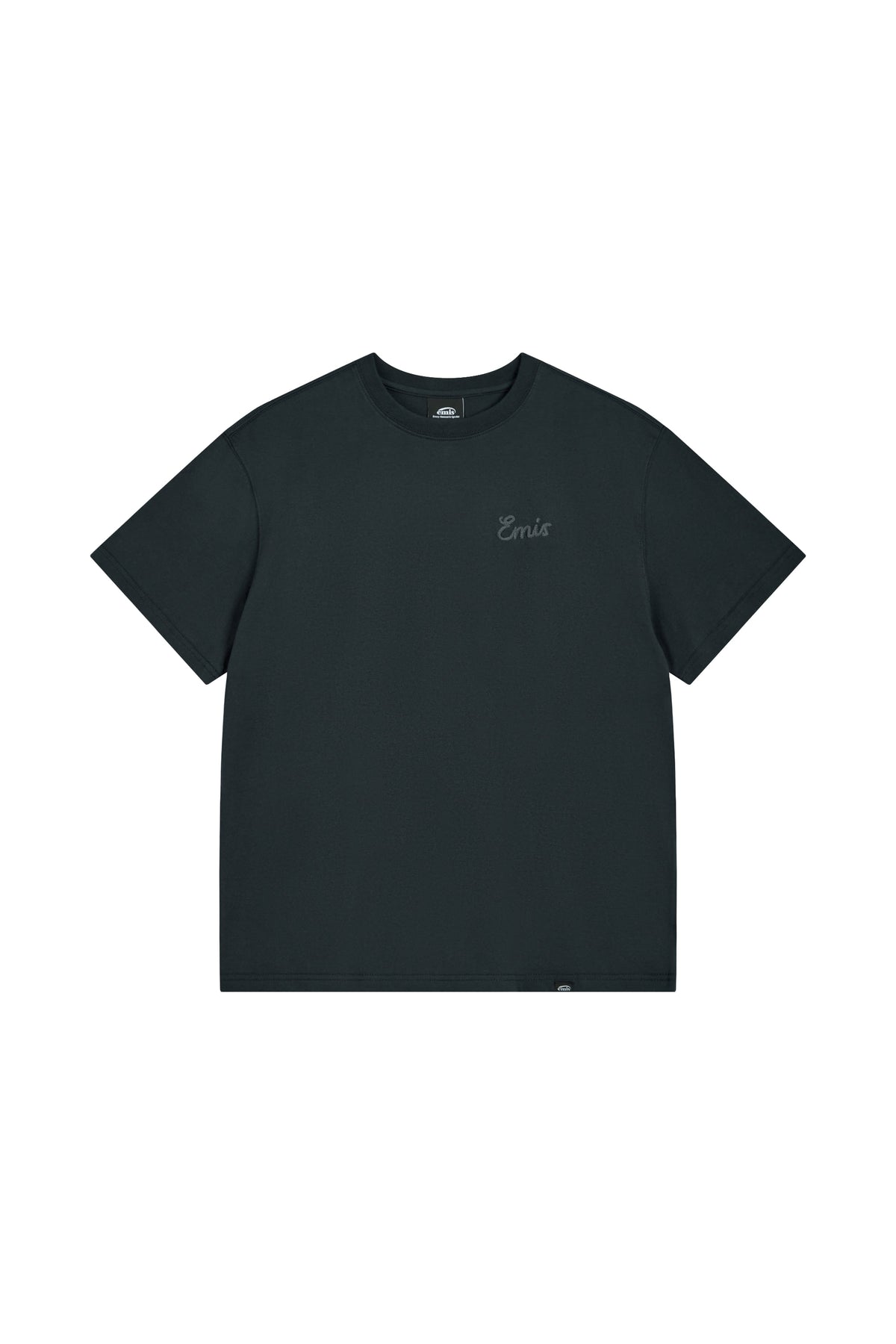 Emis Chain Stitch Line Logo T-Shirt-Navy