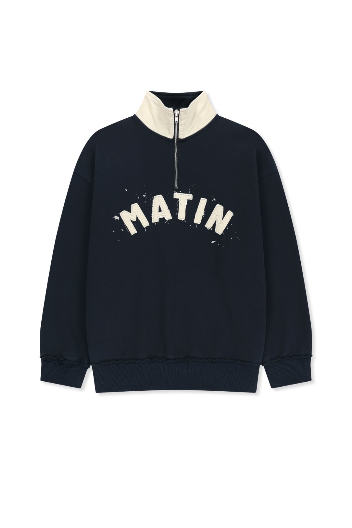Matinkim Applique Logo Collar Quarter Zip UP IN Navy