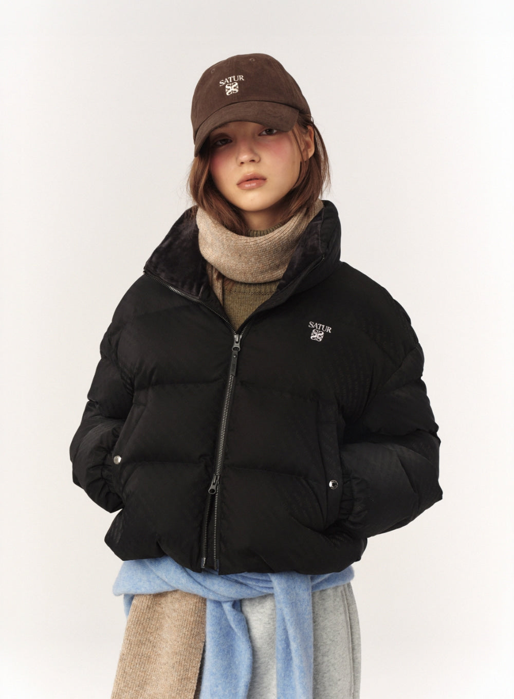 [satur] Loren Apero Small Logo Ball Cap - Brown