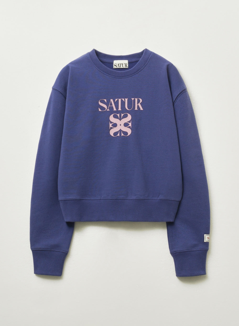 [satur] (W) Apero Volume Sleeve Crop Sweatshirt - Purple
