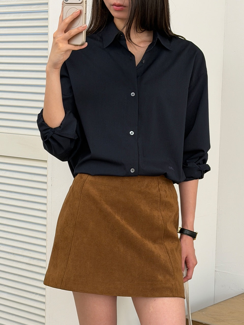 Tillidie Wrinkle-Free Regular Fit Shirt Navy