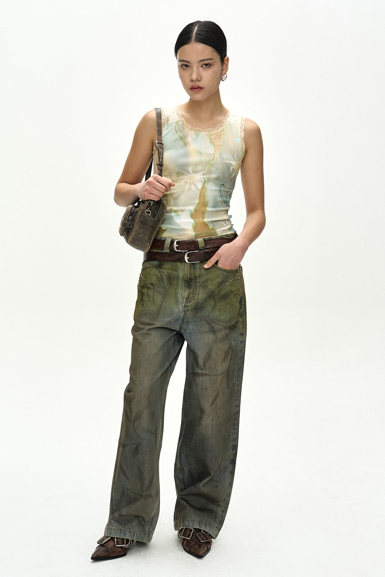 Andersson Bell Fish & Butterfly Lace Embroidered Tank Top