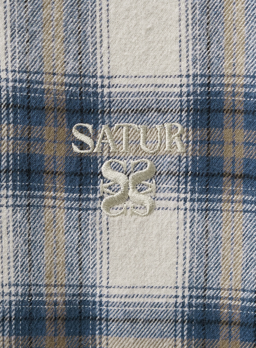 [satur] (W) Classic Flannel Check Shirt - Blue
