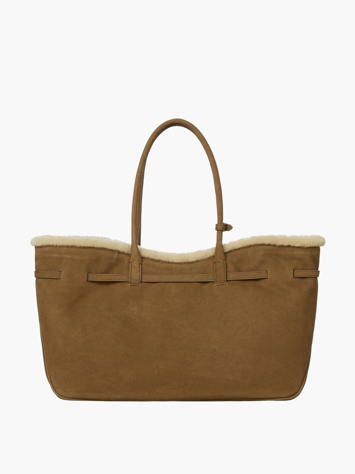 Margesherwood Grandma Used Bag Large beige shearling+chestnut nubuck