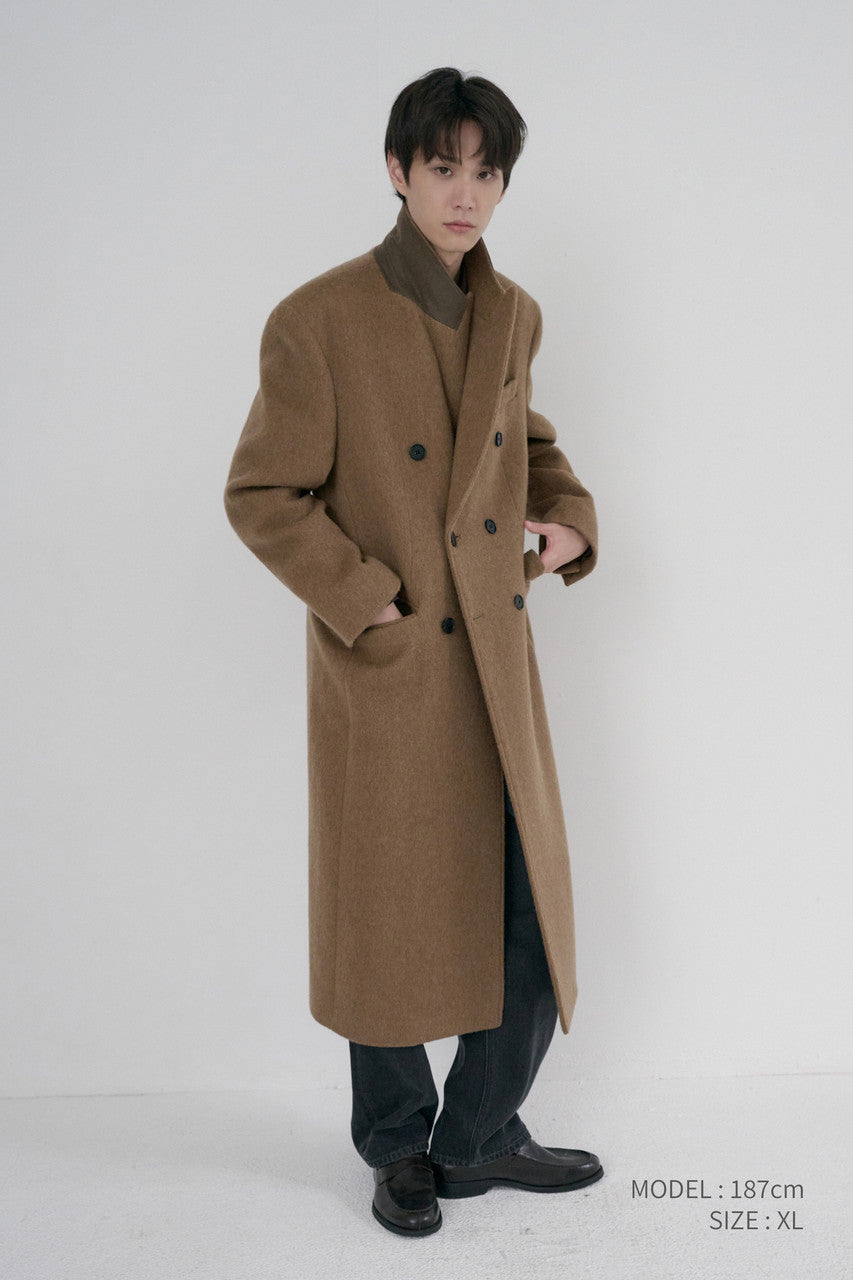 Dunst Unisex Tailored Double-Breasted Coat Camel