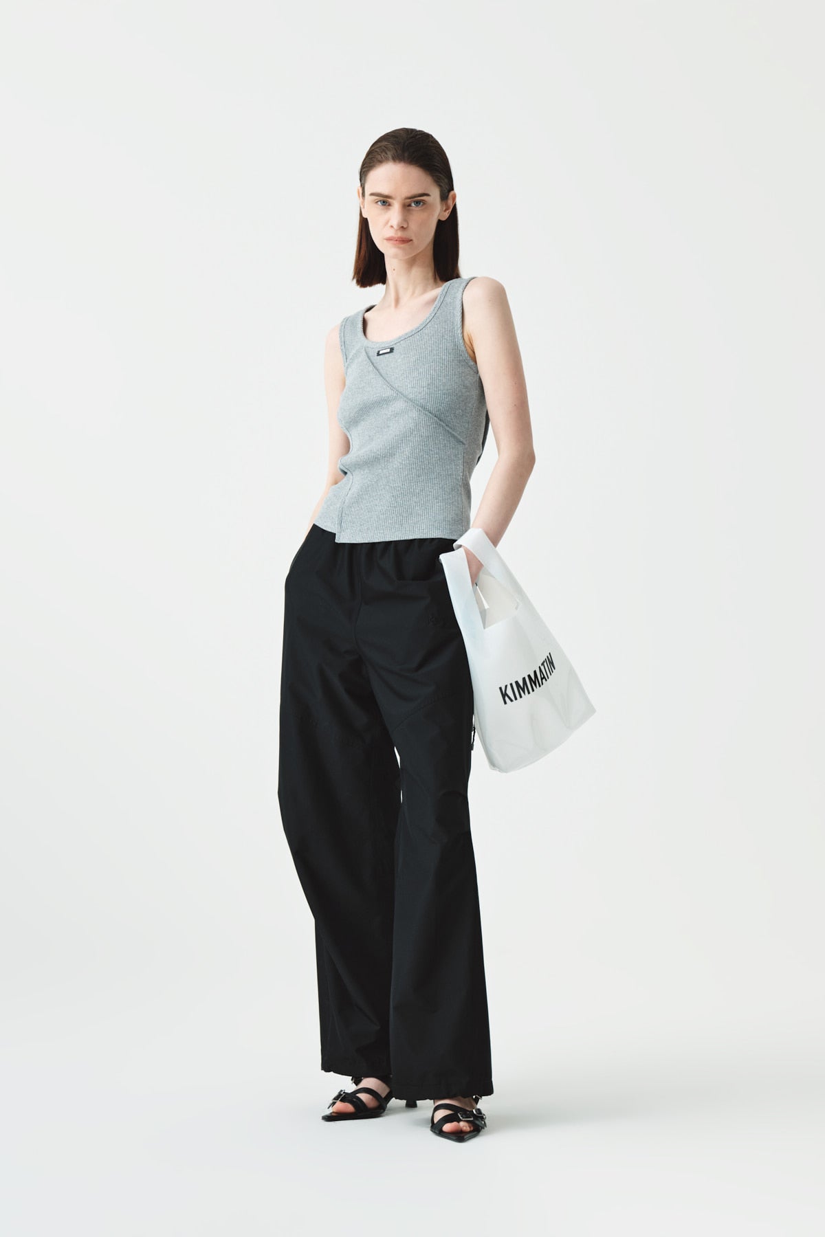 Matinkim Matin Kim Ribbed Slim Sleeveless IN Grey