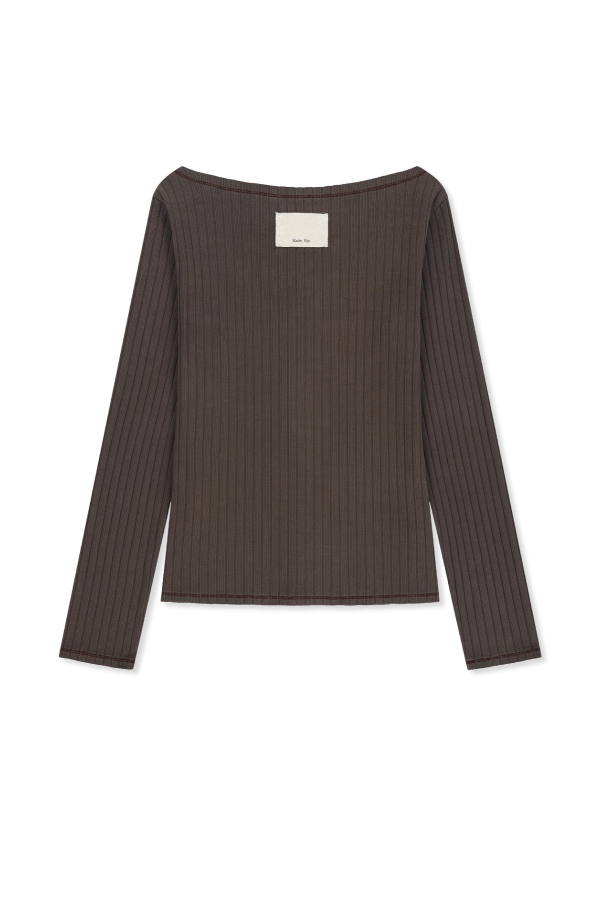 Matinkim Vintage Washed Ribbed Snap Top IN Brown